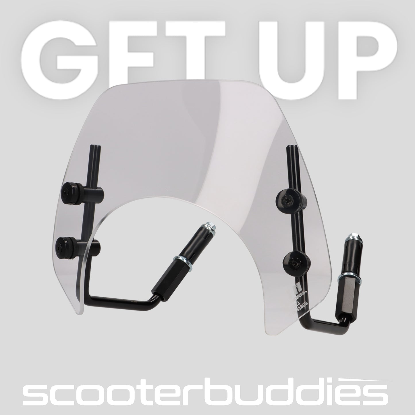 Windschutzscheibe mit schwarzen Haltern MOTO NOSTRA, b=293mm, h=101mm passend für Vespa GTS 125-310ccm HPE (2023-)