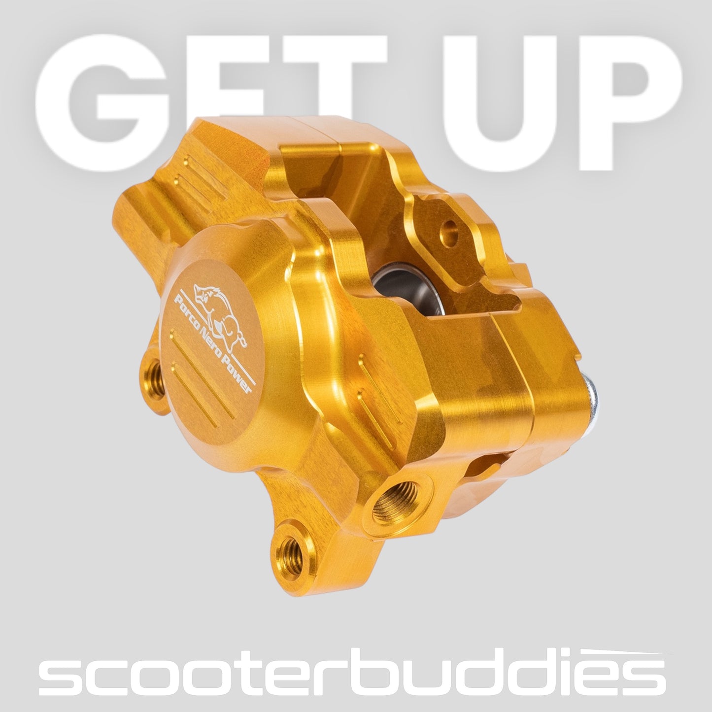 Bremszange hinten (mit TÜV Teilegutachten) PORCO NERO POWER 2.0 CNC by Spiegler 2-Kolben, Ø=29mm passend für Vespa GT/GTS/GTV 125-300ccm (mit und ohne ABS)