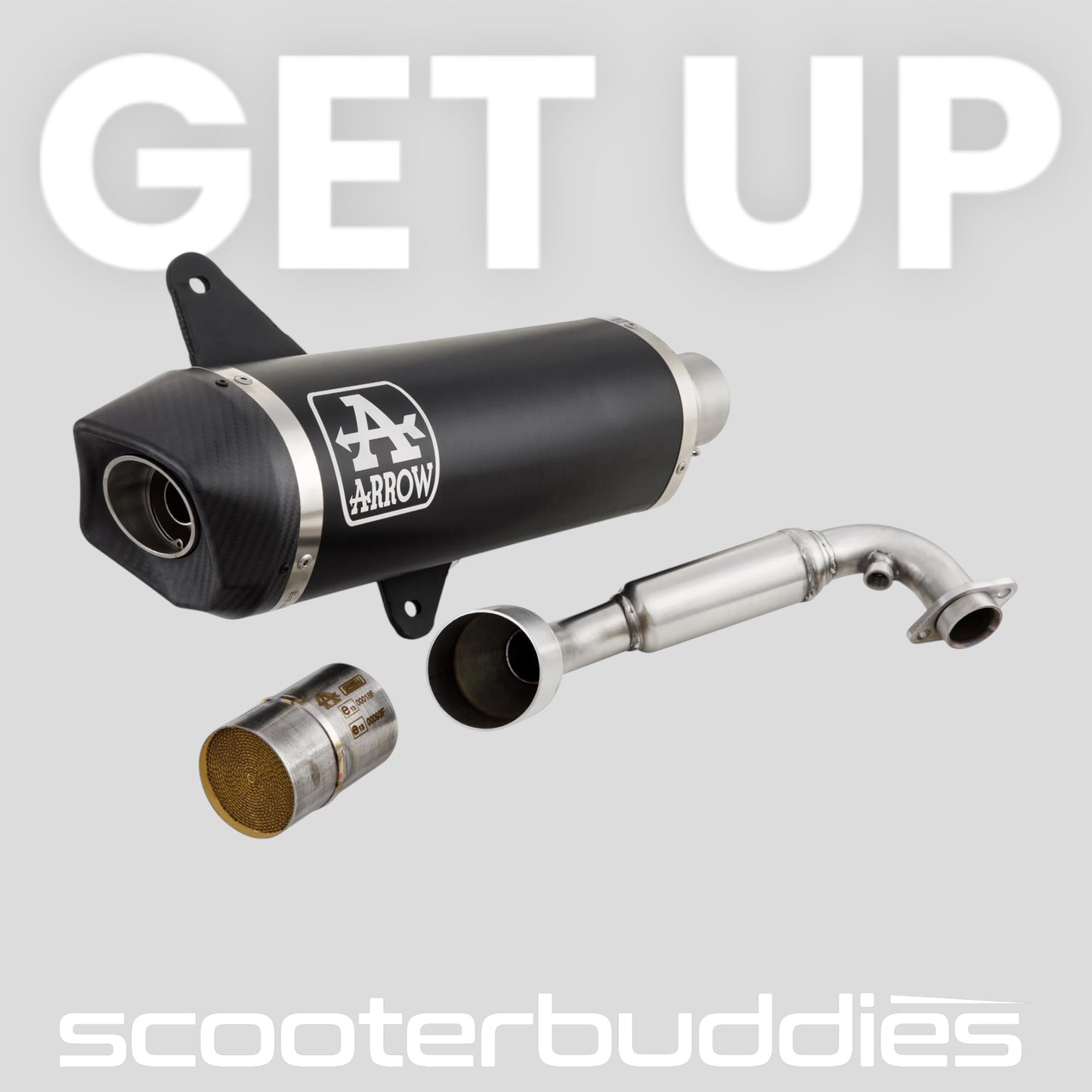 Rennauspuff ARROW Urban mit Katalysator (Carbon Endkappe) passend für Vespa GTS/GTS Super/GTV 300ccm HPE (`20-)