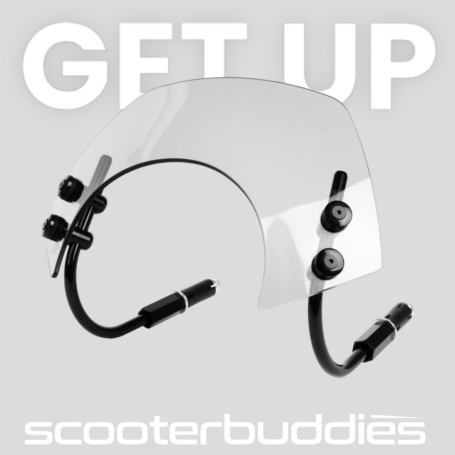 Windschutzscheibe mit schwarzen Haltern MOTO NOSTRA, b=300mm, h=105mm passend für Vespa GTS 125-300ccm HPE (2019-2022)