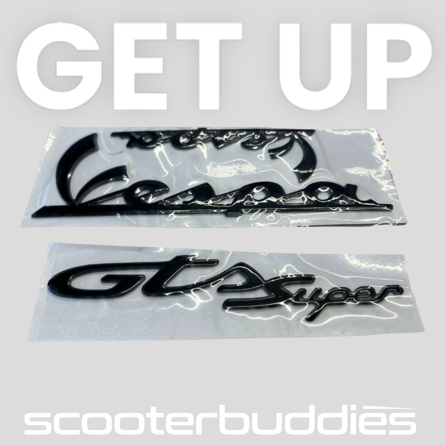 3D-Emblem/Schriftzug Set schwarz passend für GTS 125/300 Modelle bis 2022