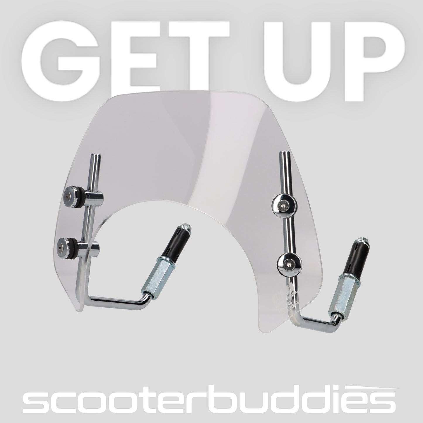 Windschutzscheibe mit verchromten Haltern MOTO NOSTRA, b=293mm, h=101mm passend für Vespa GTS 125-310ccm HPE (2023-)