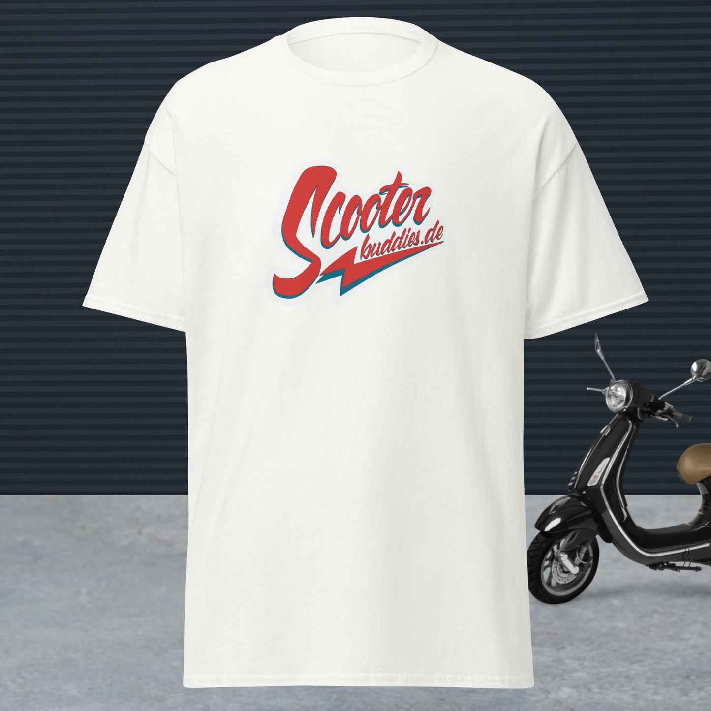 Herren-T-Shirt classic II (Logo rot/blau) "scooterbuddies" - scooterbuddies