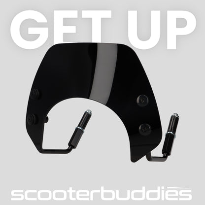 Windschutzscheibe mit schwarzen Haltern MOTO NOSTRA, b=293mm, h=101mm passend für Vespa GTS 125-310ccm HPE (2023-)