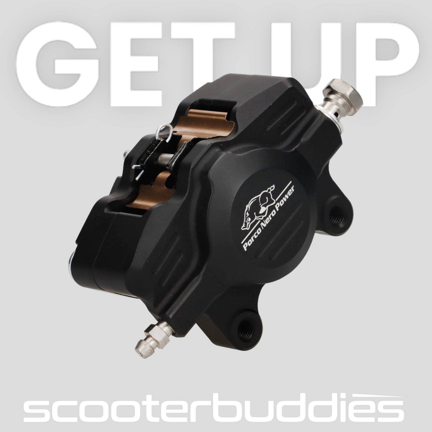 Bremszange hinten (mit TÜV Teilegutachten) PORCO NERO POWER CNC by Spiegler 2-Kolben, Ø=29mm passend für Vespa GT/GTS/GTV 125-300ccm (mit und ohne