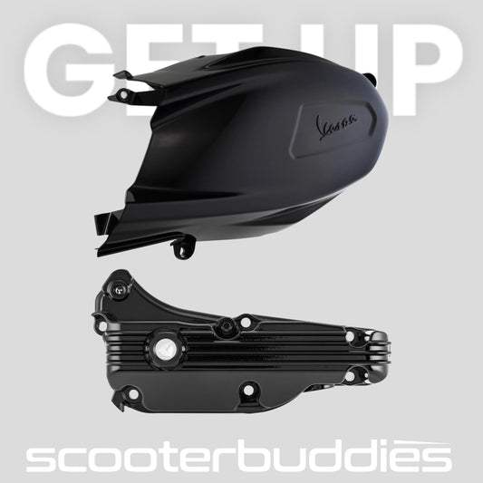 Set - Ölwanne Buchsenfuchs & Abdeckung SIP Variodeckel passend für Vespa GTS/GTS Super/GTV 300ccm HPE (`19-)