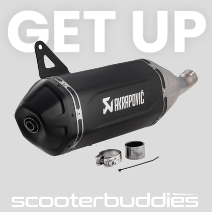 Rennauspuff AKRAPOVIC SLIP-ON S-VE3SO12-HWSSBL passend für Vespa GTS/GTS Super/GTS Super Sport/GTS Supertech 310ccm HPE (`24-) Euro5+