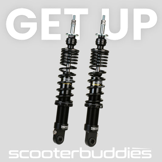 Stoßdämpfer-Set hinten BGM PRO SC/R1 SPORT V2 passend für Vespa GT, GTL, GTV, GTS 125-300 (alle Baujahre), GTS SUPER 300 HPE, SUPERSPORT 300, SUPERTECH 300 HPE