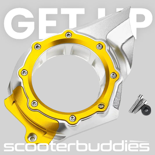 Variodeckel „V1“ mit Schauglas (gold/silber) passend für Vespa GTS/GTS Super/GTV 300ccm HPE (`19-)