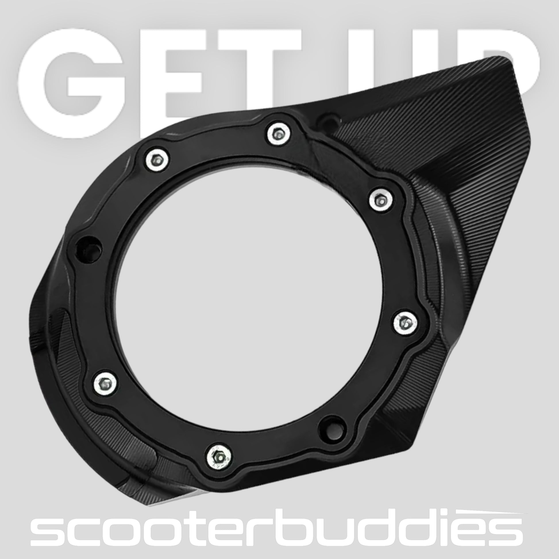 Variodeckel „V1“ mit Schauglas (schwarz/schwarz) passend für Vespa iGet 125/150ccm GTS/Primavera/Sprint - scooterbuddies