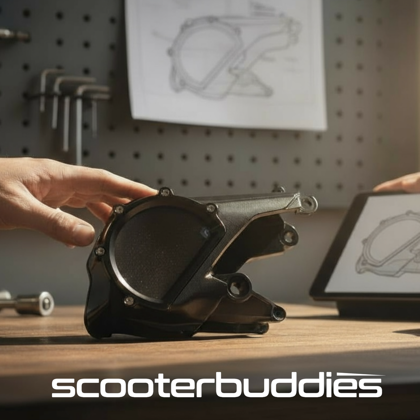 Variodeckel „V2“ BLACK EDITION mit Schauglas (schwarz/schwarz) passend für Vespa GTS/GTS Super/GTV 310ccm HPE (`24-)