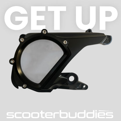 Variodeckel „V2“ BLACK EDITION mit Schauglas (schwarz/schwarz) passend für Vespa GTS/GTS Super/GTV 310ccm HPE (`24-)