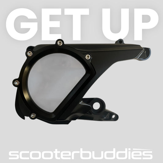 Variodeckel „V2“ BLACK EDITION mit Schauglas (schwarz/schwarz) passend für Vespa GTS/GTS Super/GTV 310ccm HPE (`24-)