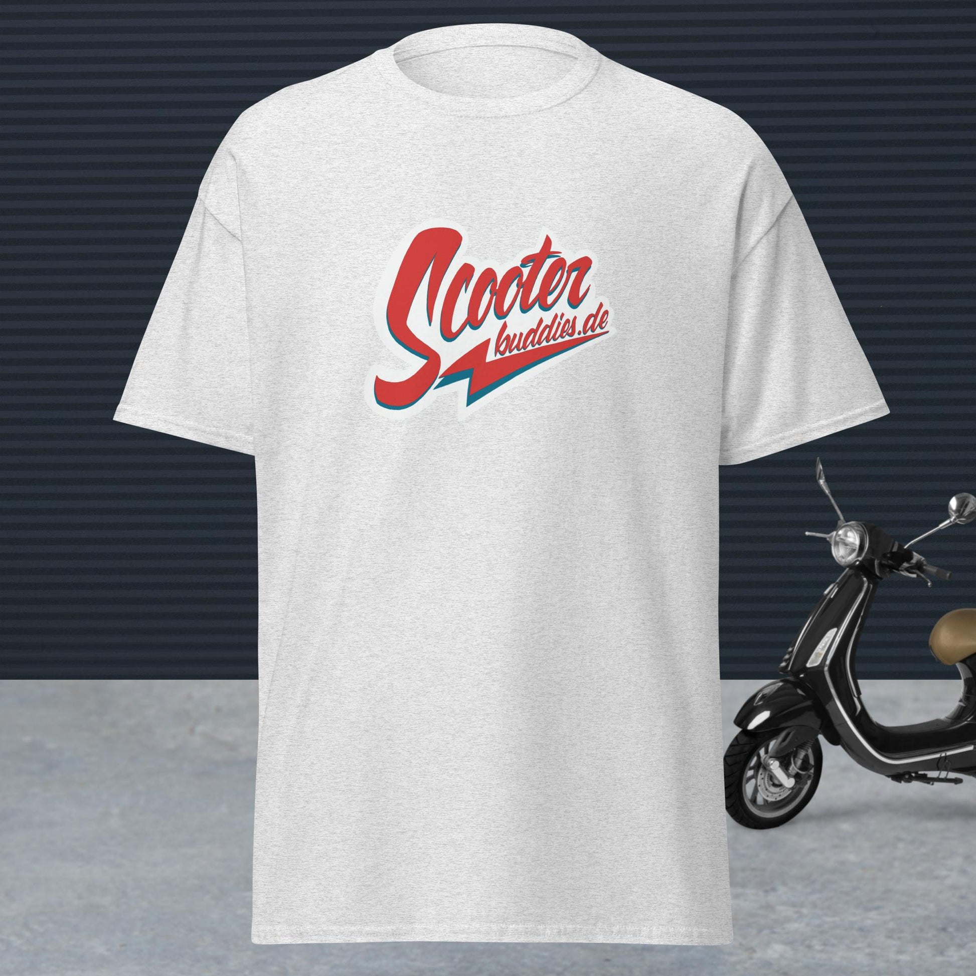 Herren-T-Shirt classic II (Logo rot/blau) "scooterbuddies" - scooterbuddies